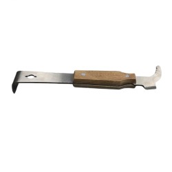 Knife with wooden handle