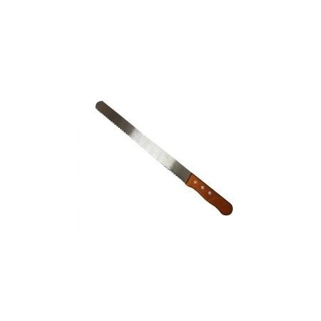 Knife for comb foundation opening with wooden handle straight